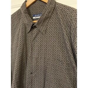 Mens‎ 3X Tall ENRO Weitzenkorn's Button Up Shirt Geometric Long Sleeve Cotton